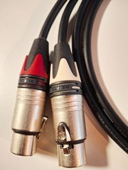 XLR Balanced Interconnect Cables (1m) MOGAMI Wire NEUTRIK Conn BLACK/SILVER Pair