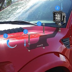 Ditch Light Mounting Brackets Kit, Upper Hood Hinge For Ford F150 2004-2014