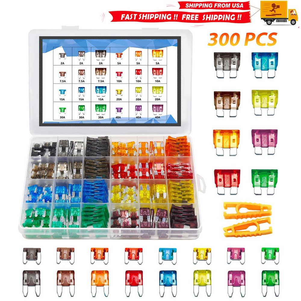 300Pcs Auto Blade Fuse Assortment Assorted Kit Blade Set Auto Truck Automotive