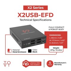 ToVi X2USB-EFD USB 2.0 Over IP Extender 1GbE RJ45/SFP PoE 4-Port Hub