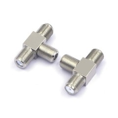 F Type Connector Triple 3 Way Splitter TV RF Coaxial Coax Adapter USA