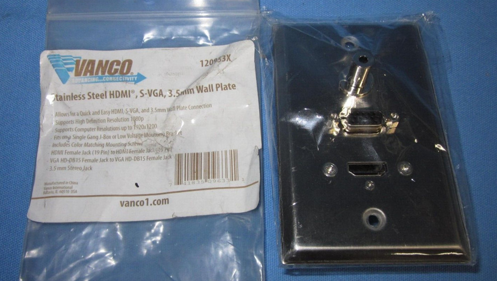 Vanco WALLPLATE HDMI+SVGA+3.5MM STN – ZX-120953X