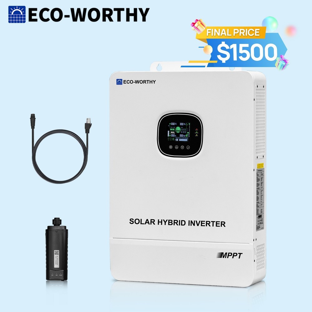 ECO-WORTHY 10KW 48V Solar Inverter 120V/220V Split Phase 200A Charger UL1741
