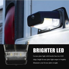 License Plate Light, Waterproof 12V DC Lighted Licence Plate Hold Color: Black