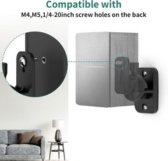 Durable ABS Speaker Wall Mounts with Adjustable Angles – 8 lbs Support, Black