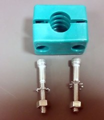 Pipe/Tubes Clamps Green Insulators OD 7/8″ (Lot of 10 pairs) With SS Hardware