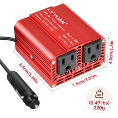 300W Car Van 12V to 110V 120V Power Inverter Converter Charge Phone Laptop Trip