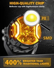 AUXBEAM 3″inch 108W Side Shooter LED Work Driving Light Spot Fog Pods Amber DRL