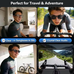 AI Smart Glasses Real-Time Translation 8MP Camera Image Recognition 4k HD Video