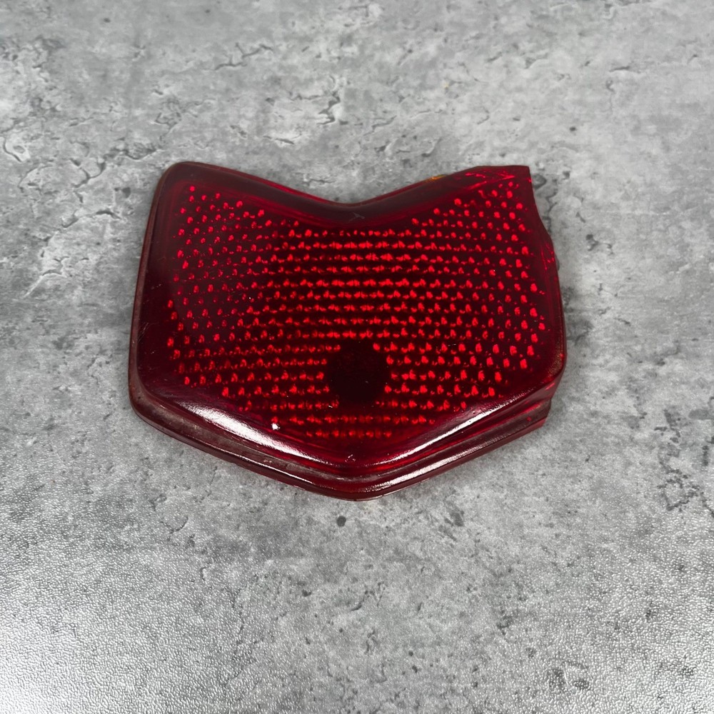Vintage Red Tail Light Lens Chevron V-Shape Textured Glass Part 13450