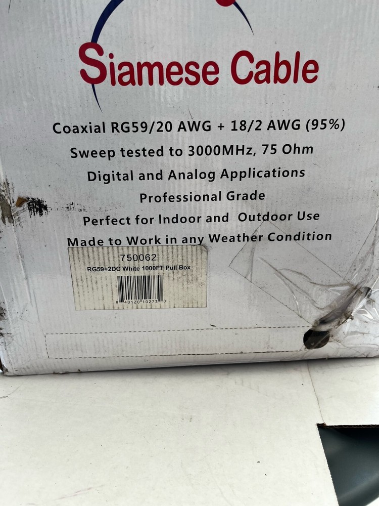 RG59 Coaxial Cable Siamese 20AWG+ 18/2 Power BULK Wire for CCTV Security Camera