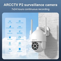 ARCCTV 2-Pack 2K Indoor WiFi6 Security Camera Auto-Tracking 360°PTZ 24/7 Working