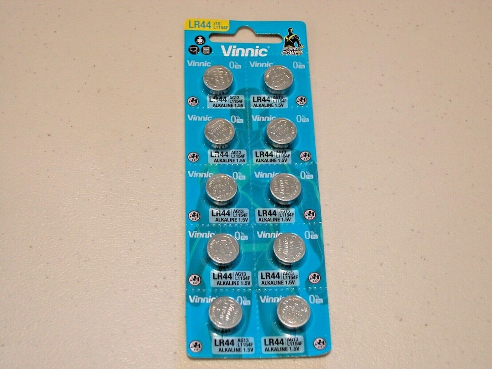 10 pc Vinnic L1154 A76 GPA76 LR44 AG13 LR44 SR44 battery EXPIRE 03/2028