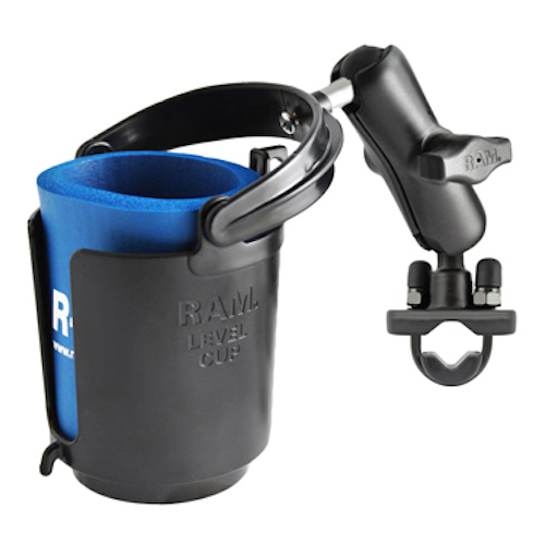 RAM Mount Self Leveling Cup Holder Aluminum Zinc Coated U-Bolt Mount