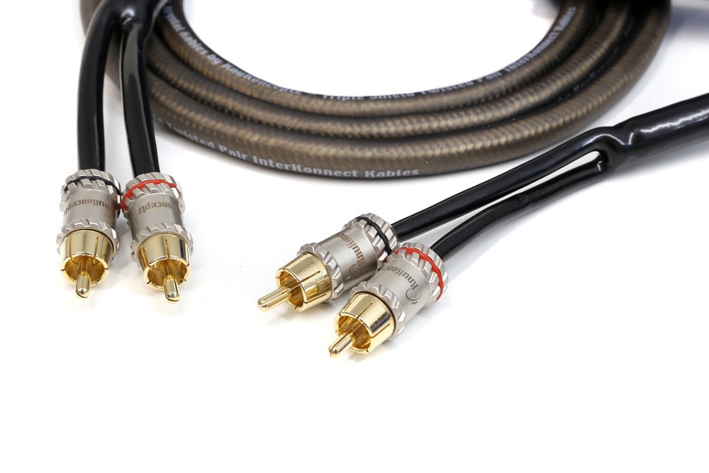 KnuKonceptz Krystal Twisted Pair 2 Channel Smoke RCA Cable 13ft 4M OFC