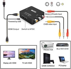 RCA AV to HDMI HD Converter Composite CVBS Audio Video Adapter Wii NES SNES