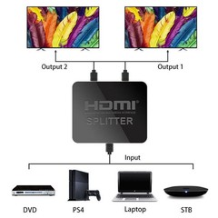 1 In 2 Out Portable HDMI Splitter 1080P 4K 1X2 HDCP Stripper 3D Power Amplifier