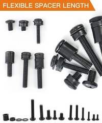 Universal TV Mounting Hardware Screw Kit Set with Box – M4 M5 One Size, Black