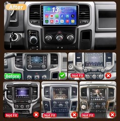 4GB RAM+64GB ROM Car Radio for Dodge Ram 1500 2500 2013-2018: 9 Inches, Black