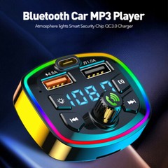 Wireless Bluetooth 5.0 Car Hands-Free FM Transmitter Adapter 2USB PD Charger AUX