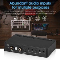 Analog 7.1 Channel Decoder COAX/OPT Audio Converter USB DAC MIC Music Player