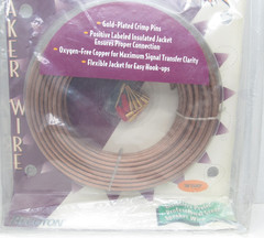 NEW Recoton 12 Gauge 40ft Oxygen Free Copper Speaker Wire w Gold Plated Pins NOS
