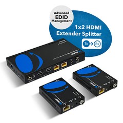 OREI 4K Ultra HD 1×2 HDMI Extender Splitter Over CAT6/7 (UHD12-EX115-K)