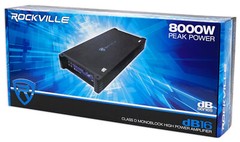 Rockville dB16 8000 Watt Peak/2000w RMS Mono 2 Ohm Amplifier Car Audio Amp