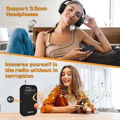AM/FM/SW Portable Radio D220 Shortwave Receiver Pocket Radio Battery Operated US