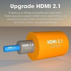 8K Mini HDMI to HDMI Cable HDMI 2.1 Cable Support 8K@60Hz 4K@120Hz 48Gbps eARC