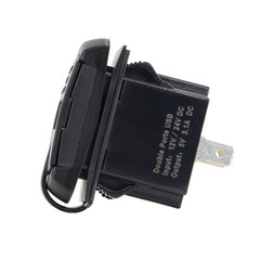 12V-24V PD + QC3.0 Dual USB Car Fast Charger Power Socket Outlet LED Voltmeter
