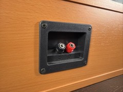 (3) Unbranded Wood Grain Speakers Center Channel + 2 Bookshelf Speakers