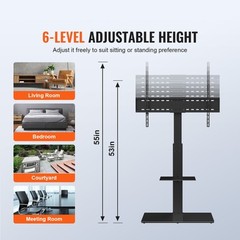 VEVOR TV Stand Mount Swivel Universal TV Stand for 32″-85″ TVs Adjustable Height