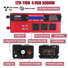 5000W Convertidor 12V A 110V / 24V A 110V Para Carro Auto inversor de corriente