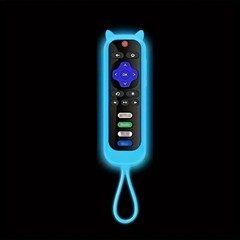 1P Silicone Remote Control Cover For Roku Glow-In-The-Dark TV Remote Holder Case