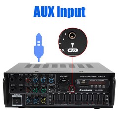 🔥Sunbuck 110V 2000W 2CH EQ Bluetooth Stereo Amplifier Support USB Disk SD Card