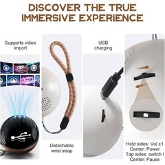 Crystal Ball Video Player Digital Photo Frame USB WiFi MP4 JPG White 2.76in