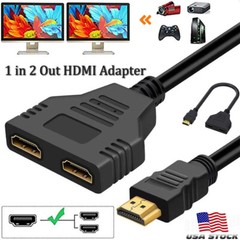 4K HDMI Cable Splitter Adapter 2.0 Converter 1 In 2 Out 1 Male to 2 Female lot