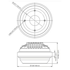 DS18 PRO 2″ 1000 W 8-ohm Bolt On Throat Compression Driver with 3″ Titanium VC