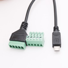 Micro USB Male to 5 Pin Screw Connector with Shield Terminal Plug Adapter Cable