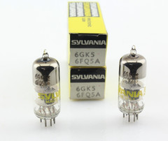 New Qty 2 SYLVANIA 6GK5 6FQ5A Matched Pair Grey Plates 0 Getter NOS USA Tubes