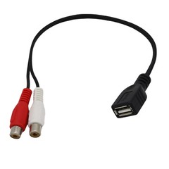 USB 2.0 A Female to 2 RCA Phono Female Audio Video AV PC Composite Adapter Cable