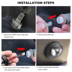 Full LED License Plate Light Kit 6500K Car Tag Light Assembly 2PCS LED Lamp