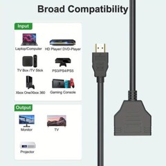 2PCS 4K HDMI Cable Splitter Adapter 2.0 Converter 1 In 2 Out 1 Male to 2 Female