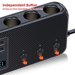 9 in 1 Car Cigarette Lighter Socket Splitter USB C Fast Charger Power Adapter