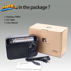 TR604 AM FM Radio Portable Radio Plug in Wall D Battery Operated Large Dial