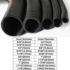 15&35Ft Corrugated Tubing Split Wire Loom Protect Conduit Auto Harness Wrap Lot