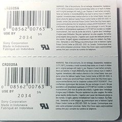 2PK CR2025 SONY MURATA 3V LITHIUM (GREAT EXP 2034) DL2025 ECR2025 FREE SHIP