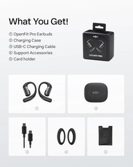 Shokz OpenFit Pro Open Ear True Wireless Bluetooth Active Noise Reduction 50Hr