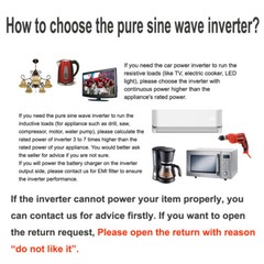WZRELB 48V to 120V Pure Sine Wave Inverter 3000W 6000w surge Car Motor Truck RV
